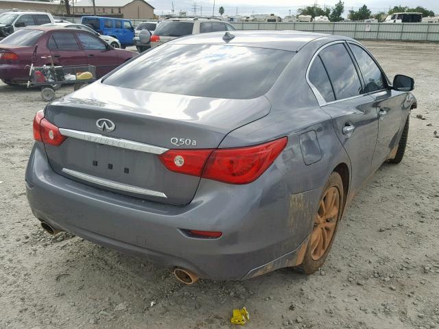 JN1BV7AP7EM690511 - 2014 INFINITI Q50 BASE GRAY photo 4