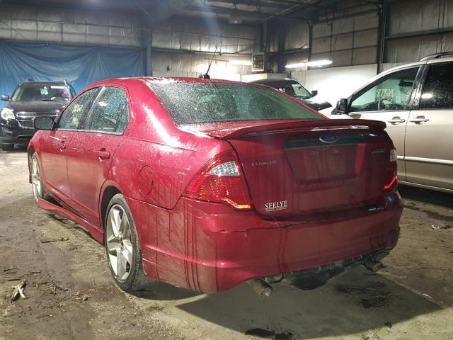 3FAHP0KC1CR168715 - 2012 FORD FUSION SPO RED photo 3