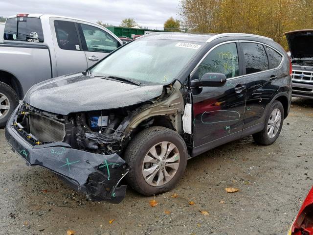 2HKRM4H78DH654645 - 2013 HONDA CR-V EXL BLACK photo 2