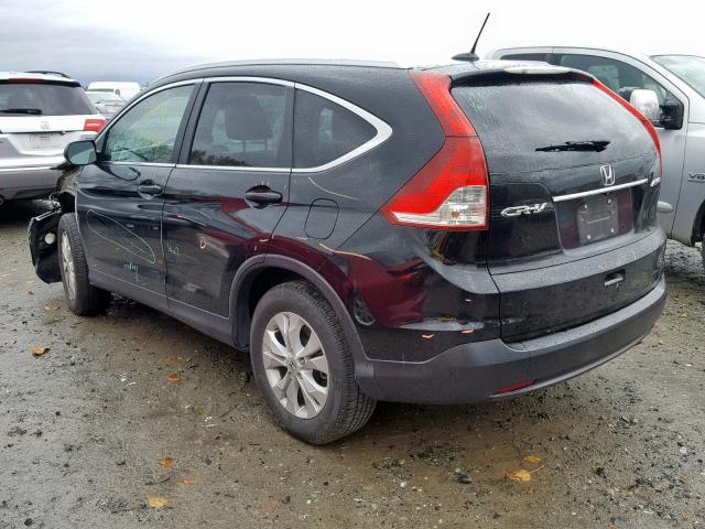 2HKRM4H78DH654645 - 2013 HONDA CR-V EXL BLACK photo 3