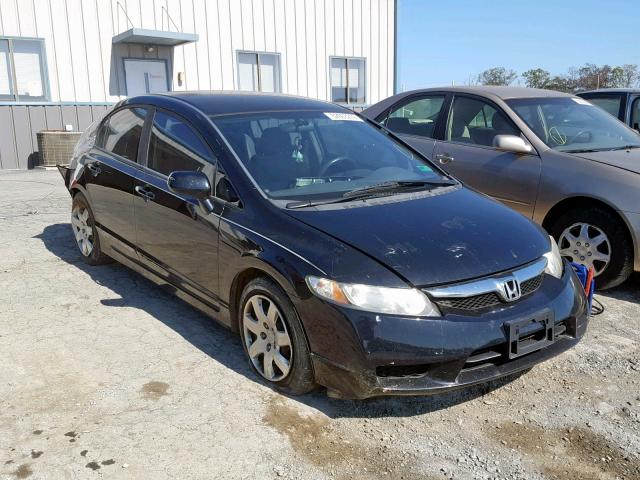 19XFA1F58BE001522 - 2011 HONDA CIVIC LX BLACK photo 1