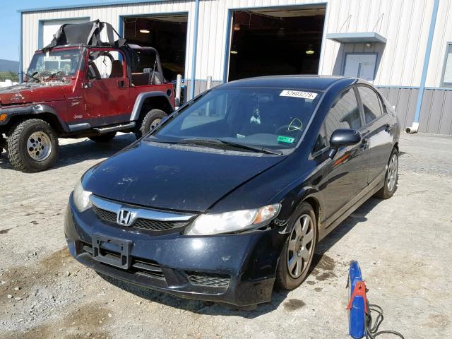 19XFA1F58BE001522 - 2011 HONDA CIVIC LX BLACK photo 2