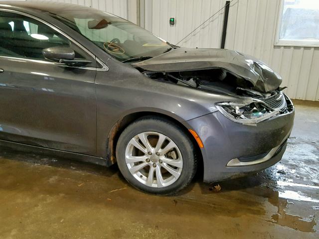 1C3CCCAB5FN704829 - 2015 CHRYSLER 200 LIMITE CHARCOAL photo 9