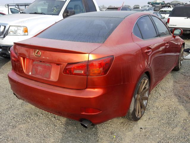 JTHBE262065005868 - 2006 LEXUS IS 350 RED photo 4