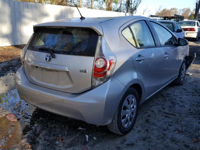 JTDKDTB39E1573454 - 2014 TOYOTA PRIUS C SILVER photo 4