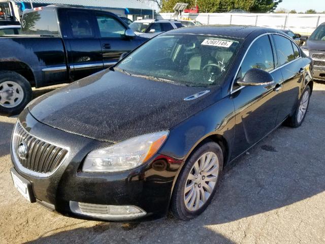 2G4GS5EV0D9250596 - 2013 BUICK REGAL PREM BLACK photo 2