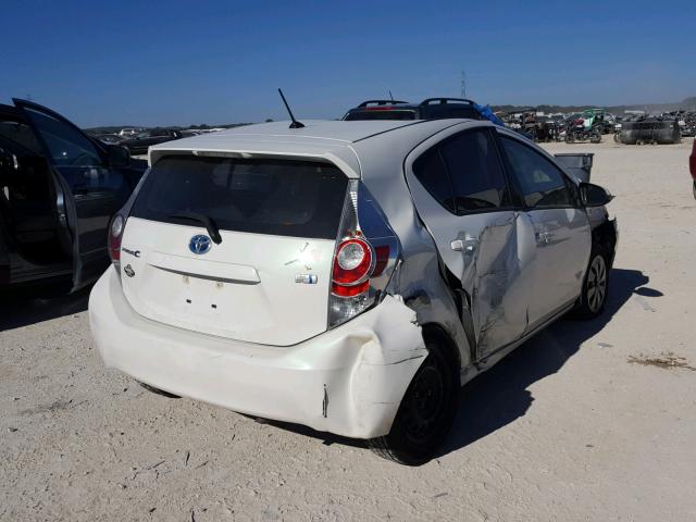 JTDKDTB35D1540076 - 2013 TOYOTA PRIUS C WHITE photo 4