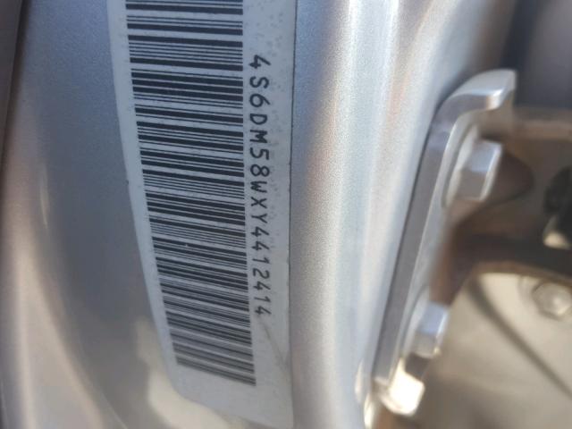 4S6DM58WXY4412414 - 2000 HONDA PASSPORT E ვერცხლისფერი ფოტო 10