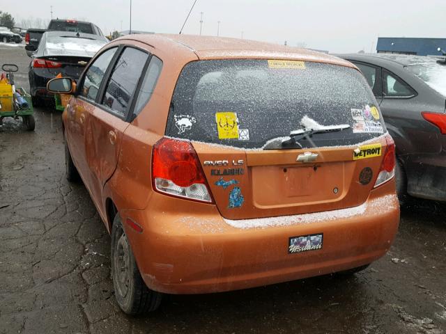 KL1TD62625B295904 - 2005 CHEVROLET AVEO BASE Narıncı foto 3