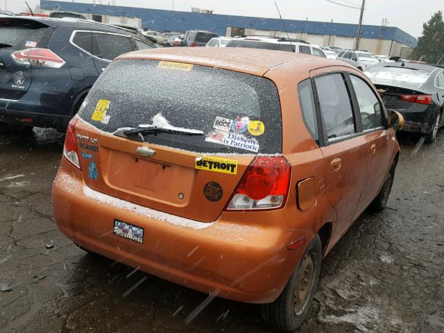 KL1TD62625B295904 - 2005 CHEVROLET AVEO BASE Narıncı foto 4