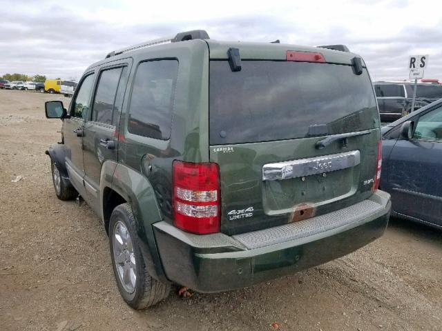 1J8GN58K98W286550 - 2008 JEEP LIBERTY LI GREEN photo 3