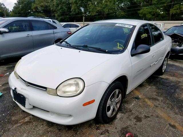 1B3ES46C4YD655180 - 2000 DODGE NEON WHITE photo 2