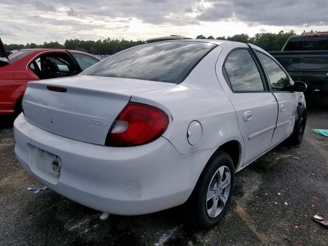 1B3ES46C4YD655180 - 2000 DODGE NEON WHITE photo 4