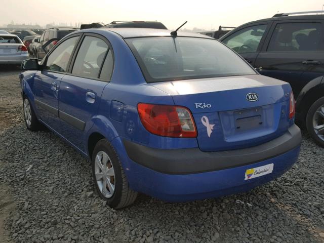 KNADE123776241977 - 2007 KIA RIO BASE BLUE photo 3