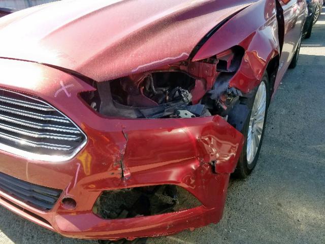 3FA6P0LU1DR170285 - 2013 FORD FUSION SE RED photo 9