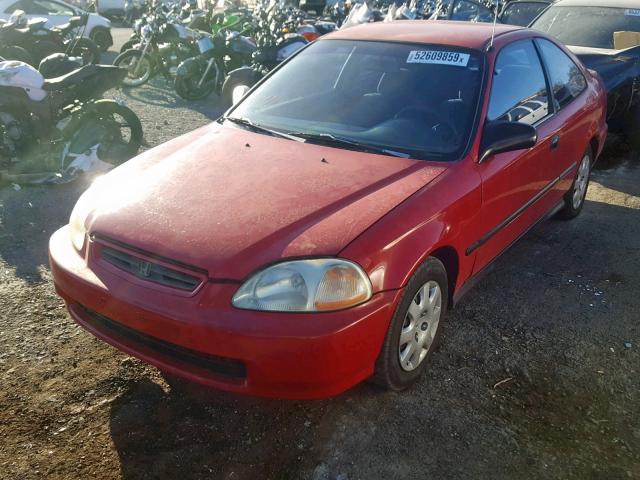 1HGEJ6127WL091637 - 1998 HONDA CIVIC DX RED photo 2