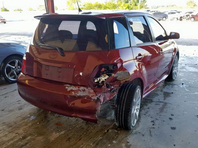 JTKKT624160146931 - 2006 TOYOTA SCION XA BURGUNDY photo 4