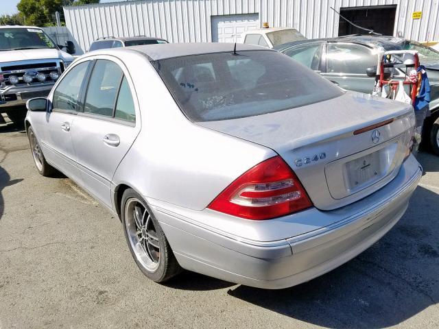 WDBRF61J72E007211 - 2002 MERCEDES-BENZ C 240 SILVER photo 3