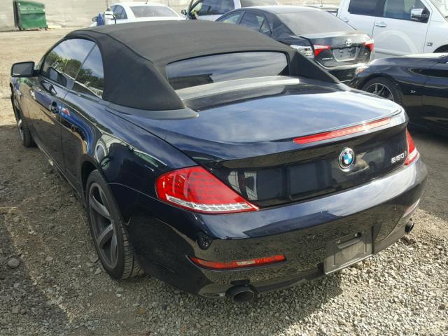 WBAEB53549CX64995 - 2009 BMW 650 I BLUE photo 3