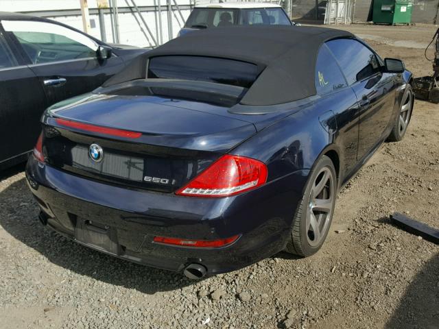 WBAEB53549CX64995 - 2009 BMW 650 I BLUE photo 4