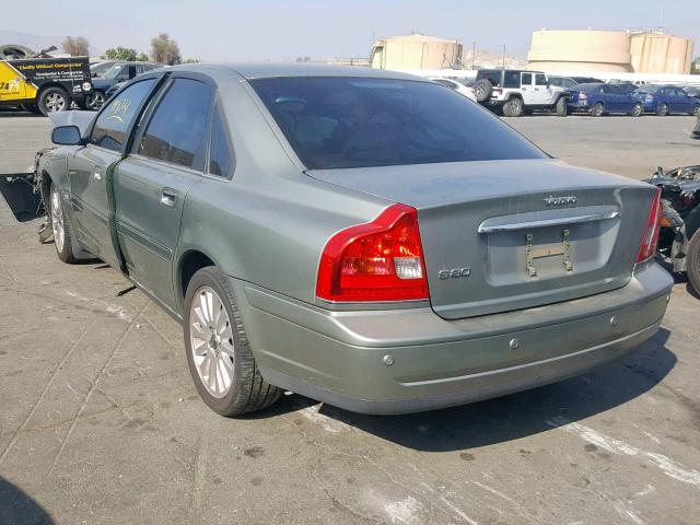 YV1TS592461438395 - 2006 VOLVO S80 2.5T GREEN photo 3