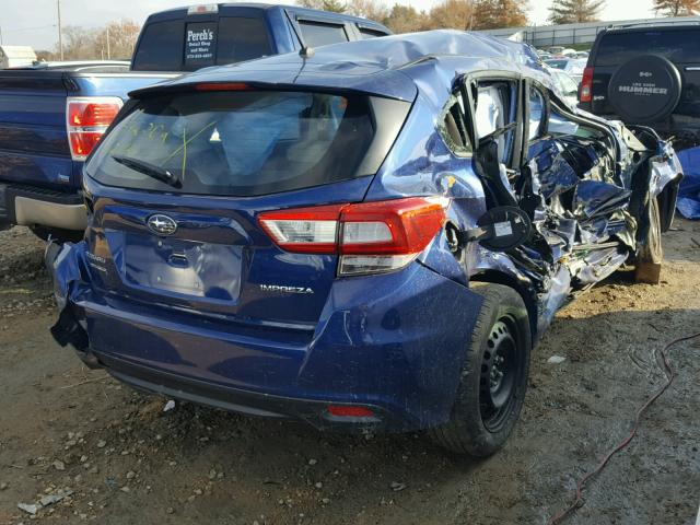 4S3GTAA60J3735656 - 2018 SUBARU IMPREZA BLUE photo 4