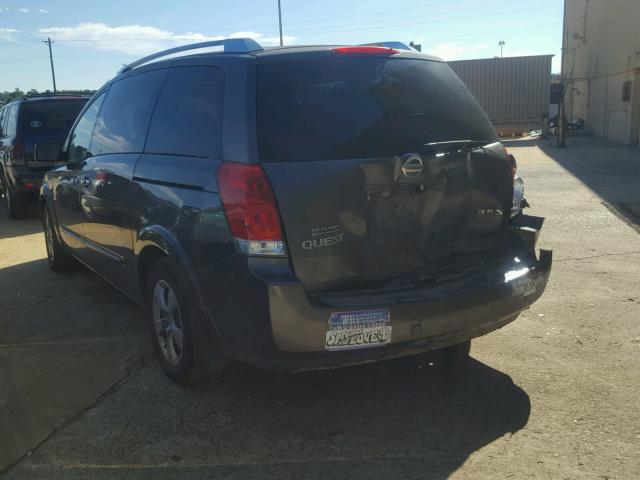 5N1BV28U28N104545 - 2008 NISSAN QUEST S GRAY photo 3