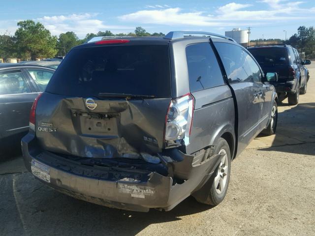 5N1BV28U28N104545 - 2008 NISSAN QUEST S GRAY photo 4