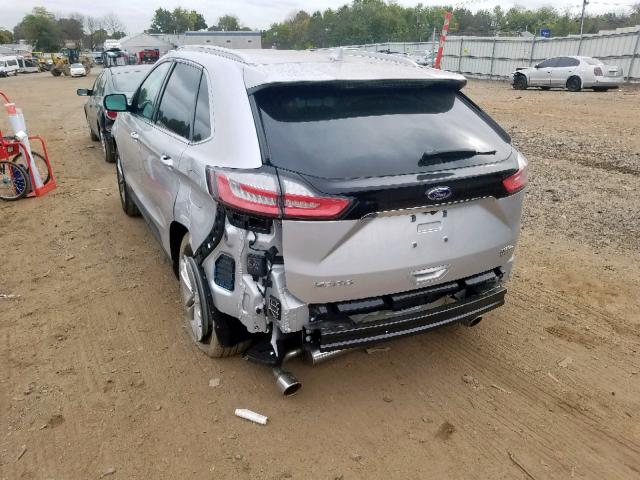 2FMPK3J97KBC40263 - 2019 FORD EDGE SEL SILVER photo 3