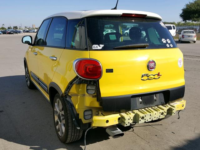 ZFBCFADH3EZ029239 - 2014 FIAT 500L TREKK YELLOW photo 3