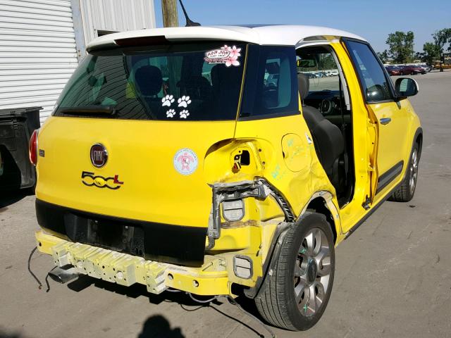 ZFBCFADH3EZ029239 - 2014 FIAT 500L TREKK YELLOW photo 4