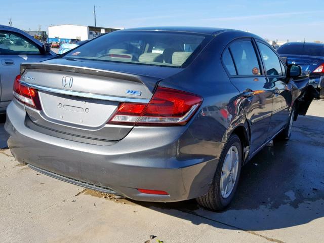 2HGFB2F6XDH529809 - 2013 HONDA CIVIC HF GRAY photo 4