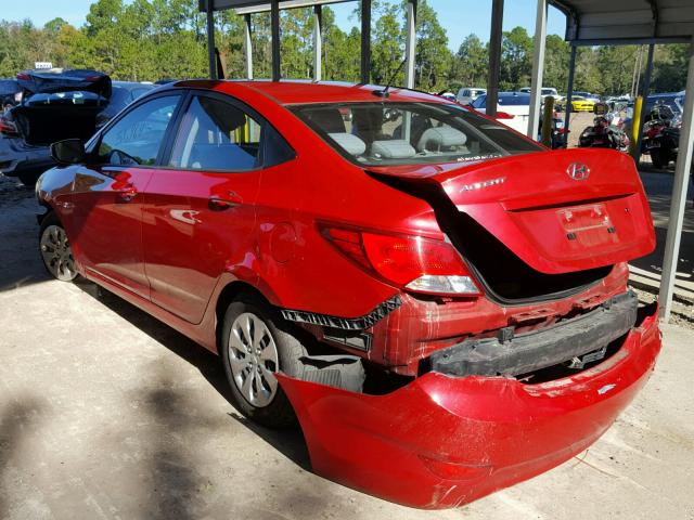 KMHCT4AE8GU949462 - 2016 HYUNDAI ACCENT SE RED photo 3