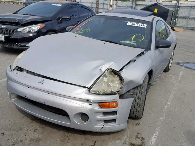 4A3AC44G53E148689 - 2003 MITSUBISHI ECLIPSE GS GRAY photo 2