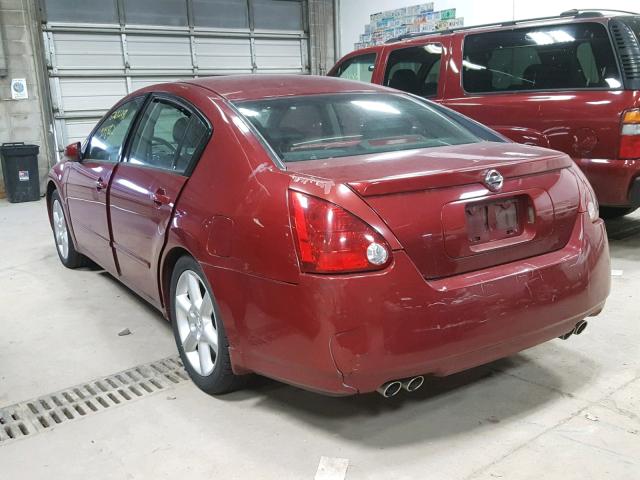 1N4BA41E64C805230 - 2004 NISSAN MAXIMA SE RED photo 3