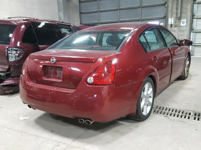 1N4BA41E64C805230 - 2004 NISSAN MAXIMA SE RED photo 4