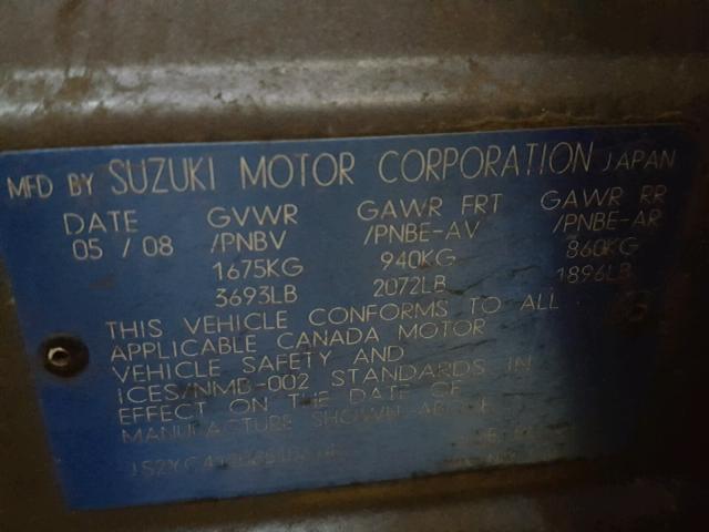 JS2YC412085106146 - 2008 SUZUKI SX4 BLUE photo 10