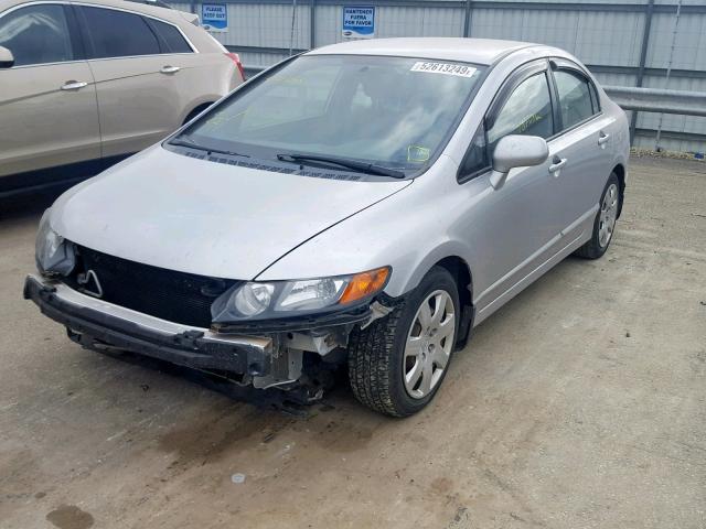 1HGFA16587L119389 - 2007 HONDA CIVIC LX SILVER photo 2