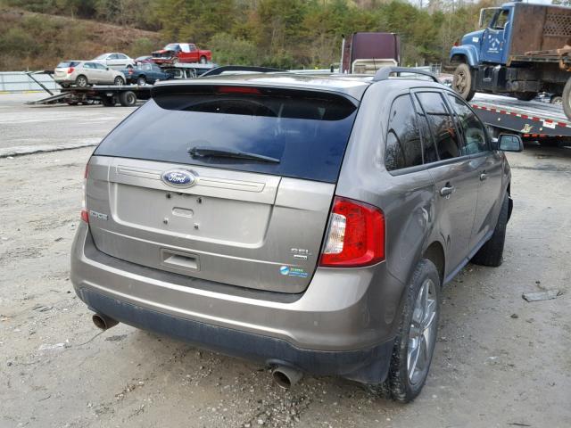 2FMDK4JC2EBA15399 - 2014 FORD EDGE SEL BROWN photo 4