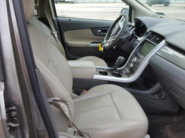 2FMDK4JC2EBA15399 - 2014 FORD EDGE SEL BROWN photo 5