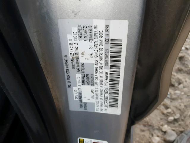 JM1CR293880300814 - 2008 MAZDA 5 SILVER photo 10