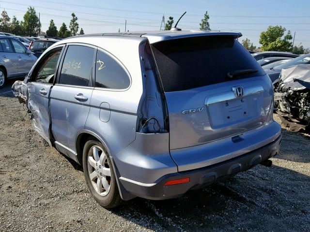 JHLRE38757C048326 - 2007 HONDA CR-V EXL BLUE photo 3