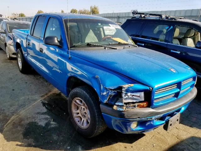 1B7HL2AX31S256317 - 2001 DODGE DAKOTA QUA BLUE photo 1