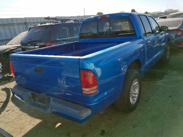 1B7HL2AX31S256317 - 2001 DODGE DAKOTA QUA BLUE photo 4