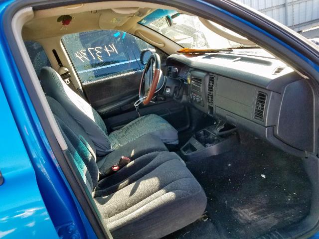 1B7HL2AX31S256317 - 2001 DODGE DAKOTA QUA BLUE photo 5