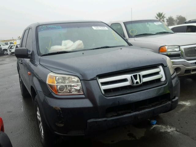 5FNYF28126B019041 - 2006 HONDA PILOT LX GRAY photo 1