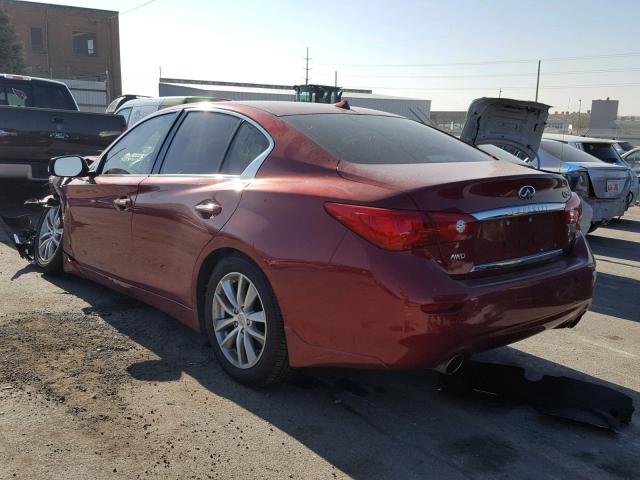 JN1BV7AR7FM399302 - 2015 INFINITI Q50 BASE RED photo 3