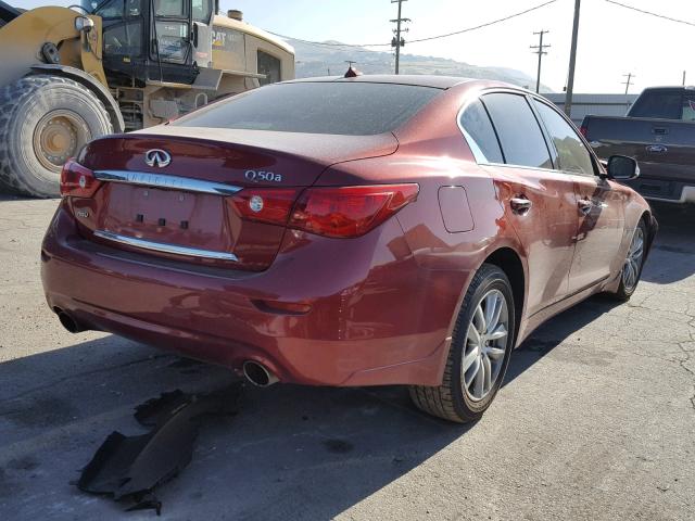 JN1BV7AR7FM399302 - 2015 INFINITI Q50 BASE RED photo 4