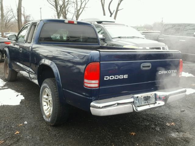 1D7GG42N93S314349 - 2003 DODGE DAKOTA SLT BLUE photo 3