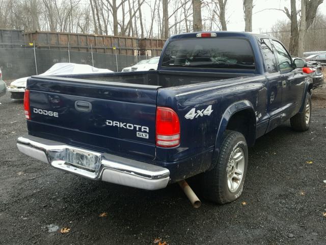 1D7GG42N93S314349 - 2003 DODGE DAKOTA SLT BLUE photo 4